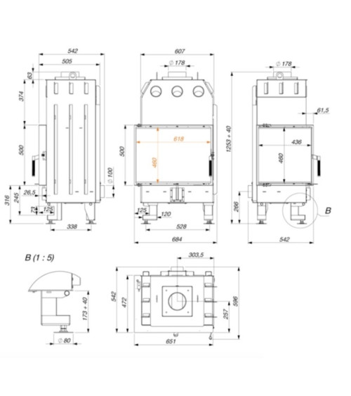 Insert Cheminée - Levallois 14,5kW