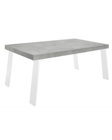 Tavolo Palma effetto cemento/bianco - 168 x 88 x 78 cm