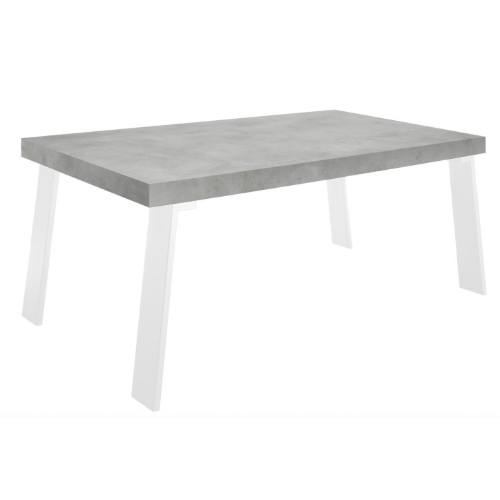 Mesa Palma efecto cemento/blanco - 168 x 88 x 78 cm