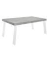 Mesa Palma efecto cemento/blanco - 168 x 88 x 78 cm
