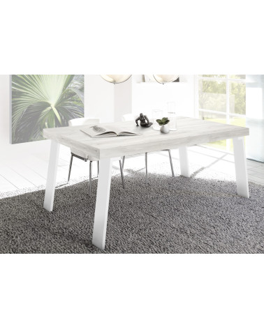 Table à manger Palma - Chene Pino/Blanc - 168 x 88 x 78cm