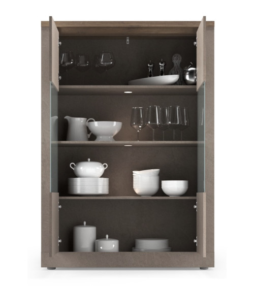 Vitrine 2 portes vitrées Ischia Mercure  - 114x160x43cm