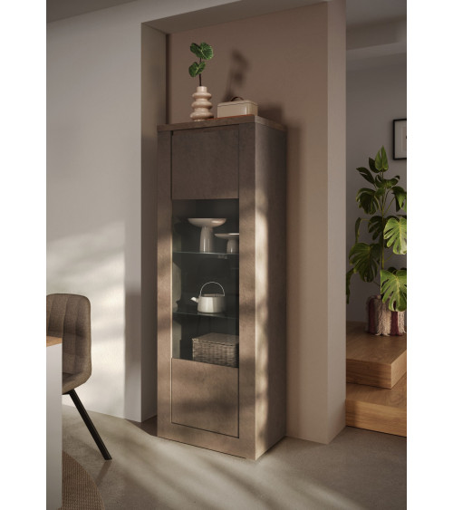 Vitrina 1 puerta de cristal Ischia Mercure - 67x192x43 cm