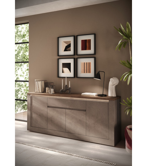 Buffet 4 portes, 1 tiroir Ischia Mercure - 207x88x43cm