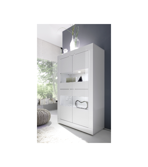 Vitrine BASIC finition blanc 102/162/43 cm