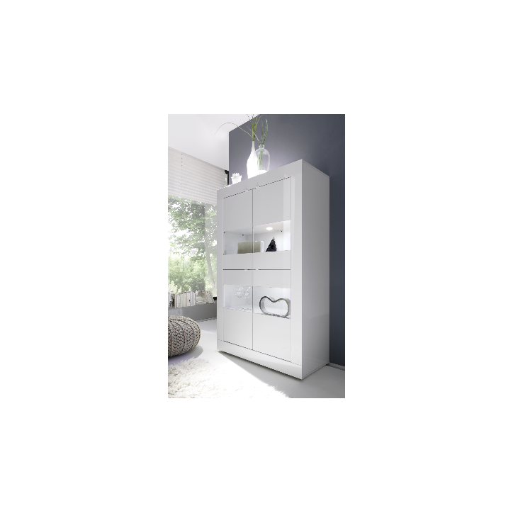 Vitrine BASIC finition blanc 102/162/43 cm