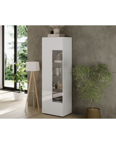 Vitrine Rio blanc1 porte en verre - 59,7 x 42 x 186,4 cm