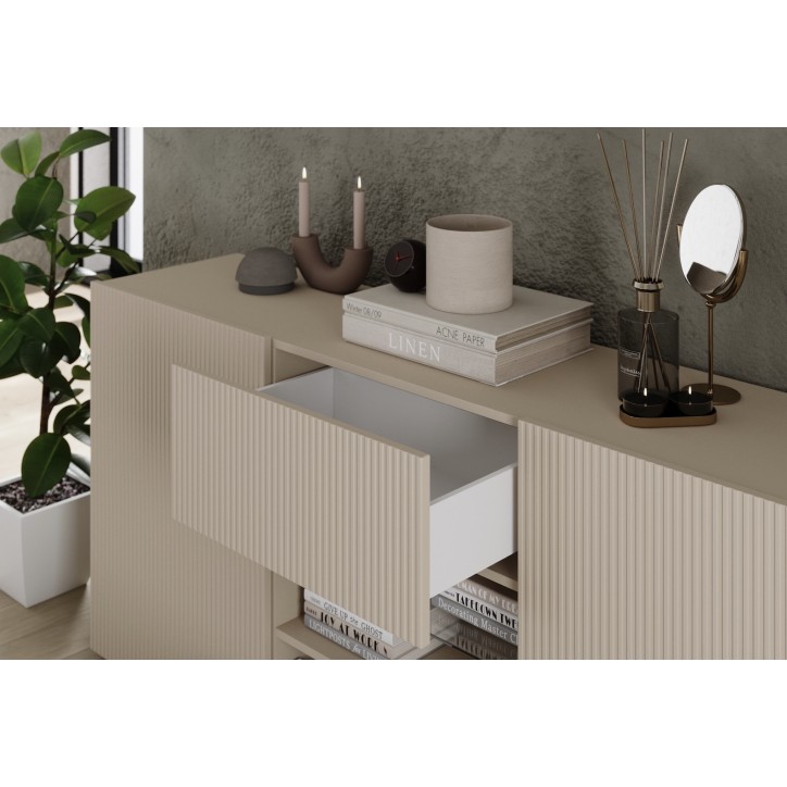 Buffet Rio cashmere 2 portes, 2 tiroirs - 181 x 84 x 42 cm