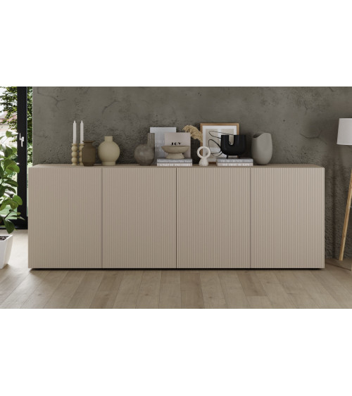 Aparador Rio cashmere 4 puertas - 241 x 42 x 84 cm