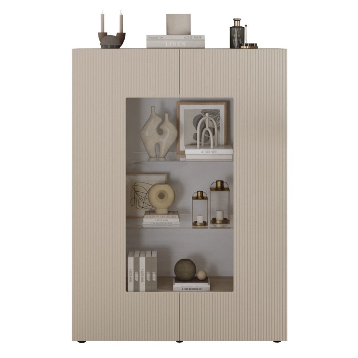 Vitrina Rio cashmere 2 puertas - 121 x 166 x 42 cm