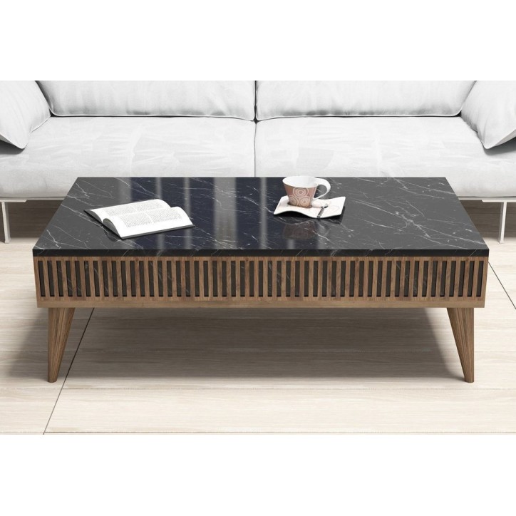 Salon complet TV MILAN marbre noir Salon complet TV MILAN marbre noir