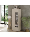 Vitrine Rio 1 porte en verre cashmere - 59,7 x 42 x 186,4 cm