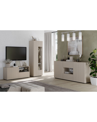 Combinazione RIO cashmere - mobile TV, buffet e vetrina