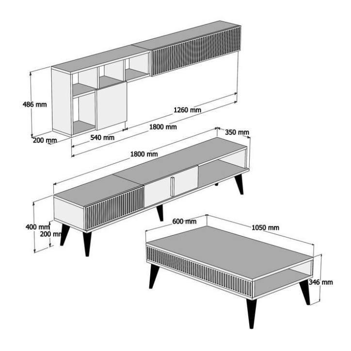 Salon complet TV MILAN marbre noir Salon complet TV MILAN marbre noir