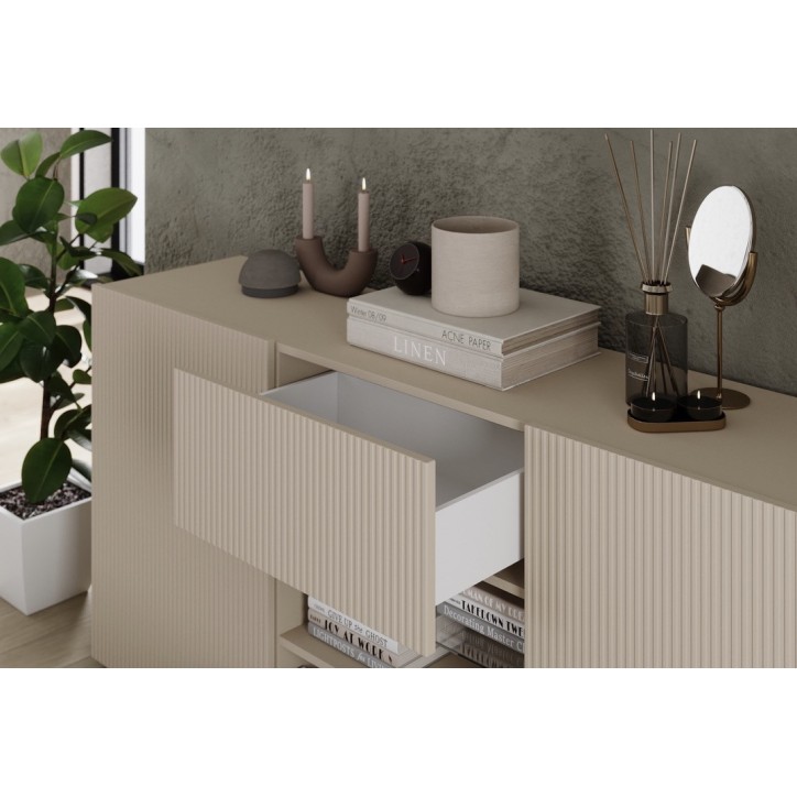Conjunto Rio Cashmere - mueble TV, aparador y vitrina