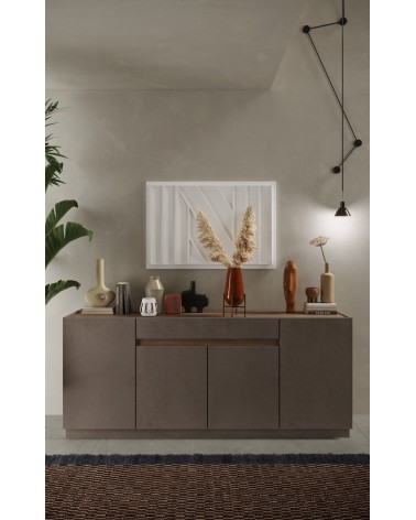 Buffet 4 portes + 1 tiroir FANTASY Bronze/chêne Mercure 205 cm