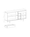 Aparador INOX gris 175 x 89 cm