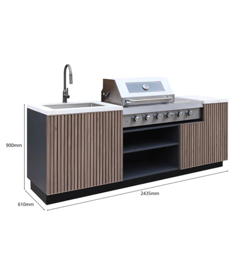 Cozinha de Exterior BBQ Lior - 243,5 × 61 × H90 cm