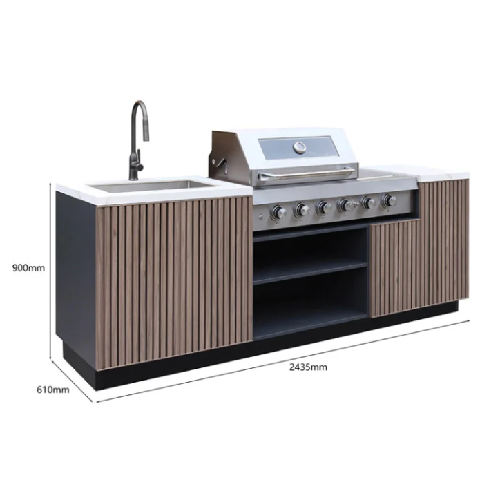 Cuisine d'éxtérieur BBQ Lior - 243,5 × 61 × H90 cm