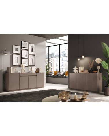 Buffet 4 portes + 1 tiroir FANTASY Bronze/chêne Mercure 205 cm