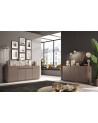 Buffet 4 portes + 1 tiroir FANTASY Bronze/chêne Mercure 205 cm