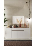Buffet FANTASY Blanc laqué/chêne Mercure 205 cm
