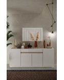 Buffet FANTASY Blanc laqué/chêne Cadiz 205 cm