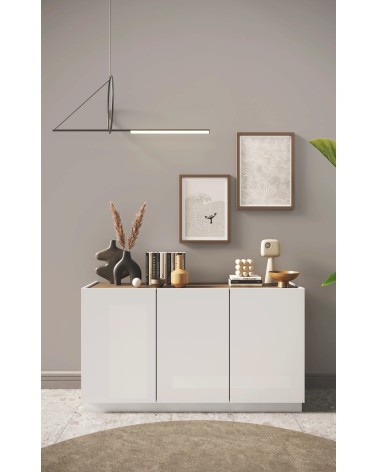 Buffet FANTASY Blanc laqué/chêne mercure 155 cm