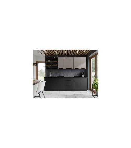 Cuisine Siena noire 260 cm