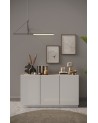 Buffet 3 portes FANTASY Blanc laqué/chêne Cadiz 155 cm