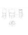 Insert cheminée MBO 15  BS vitre à droite vitre courbée ouverture relevable + 4 bouches recuperateur black