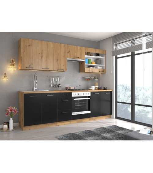Cuisine MONZA en noir mat et brun