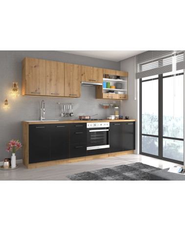 Cuisine MONZA en noir mat et brun