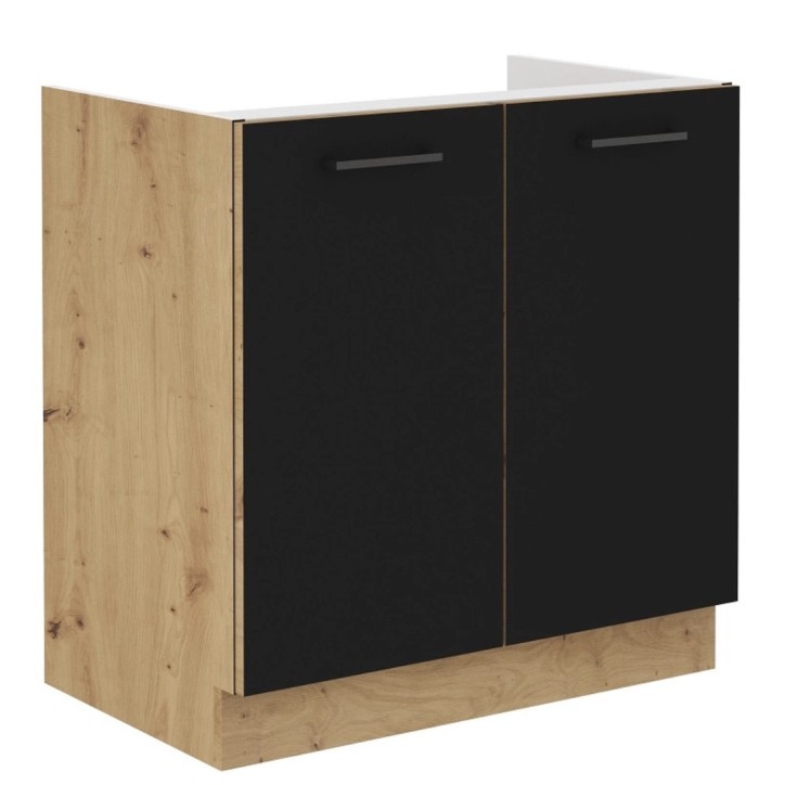 Cuisine MONZA noir et chêne - 260cm