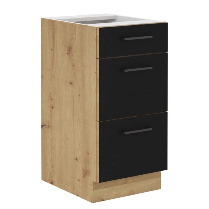 Cucina MONZA nero e rovere – 260 cm