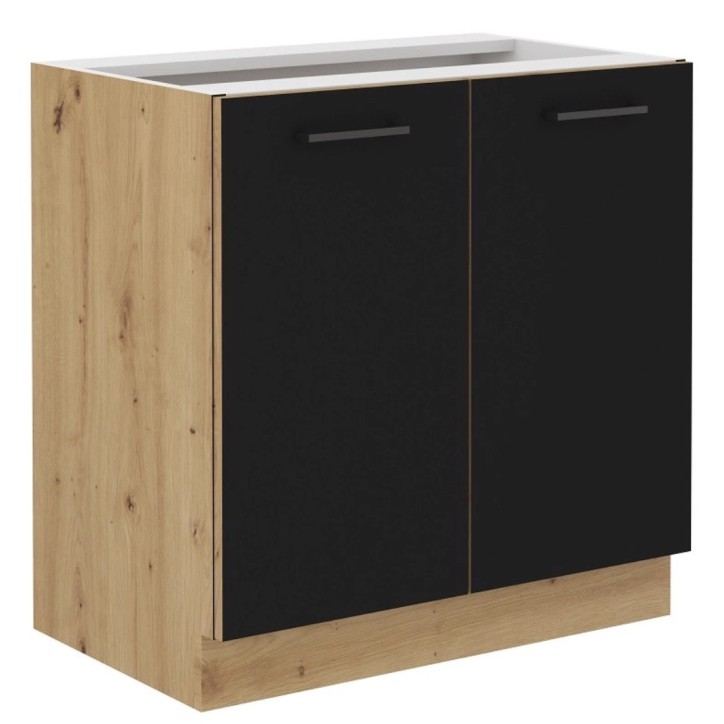 Cucina MONZA nero e rovere – 260 cm