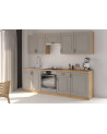 Cuisine Delos beige gris et chêne – 250 cm