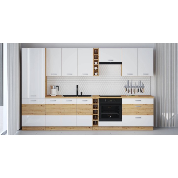 Cocina Alpine blanco & roble 335 cm