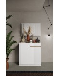 Buffet FANTASY Blanc laqué/chêne Cadiz 105 x 107 cm