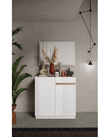 Buffet FANTASY Blanc laqué/chêne Cadiz 105 x 107 cm