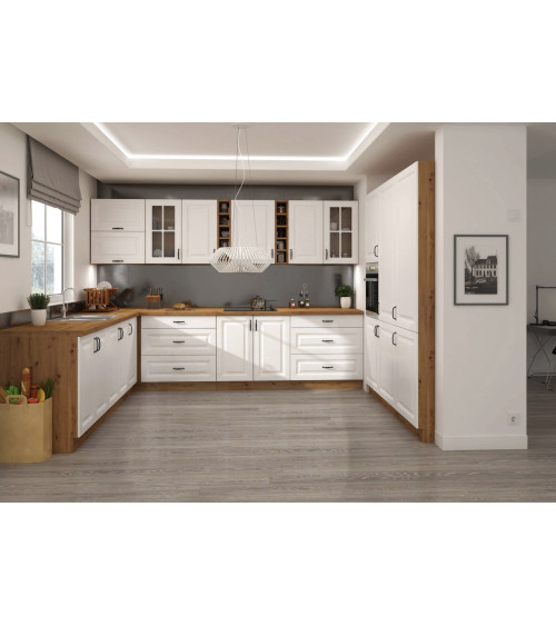 Cucina Scandi bianca e rovere 265x300x180 cm