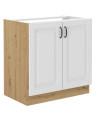 Cocina Scandi blanca y roble 265x300x180 cm