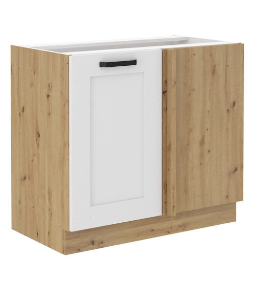 Cocina Scandi blanca y roble 265x300x180 cm