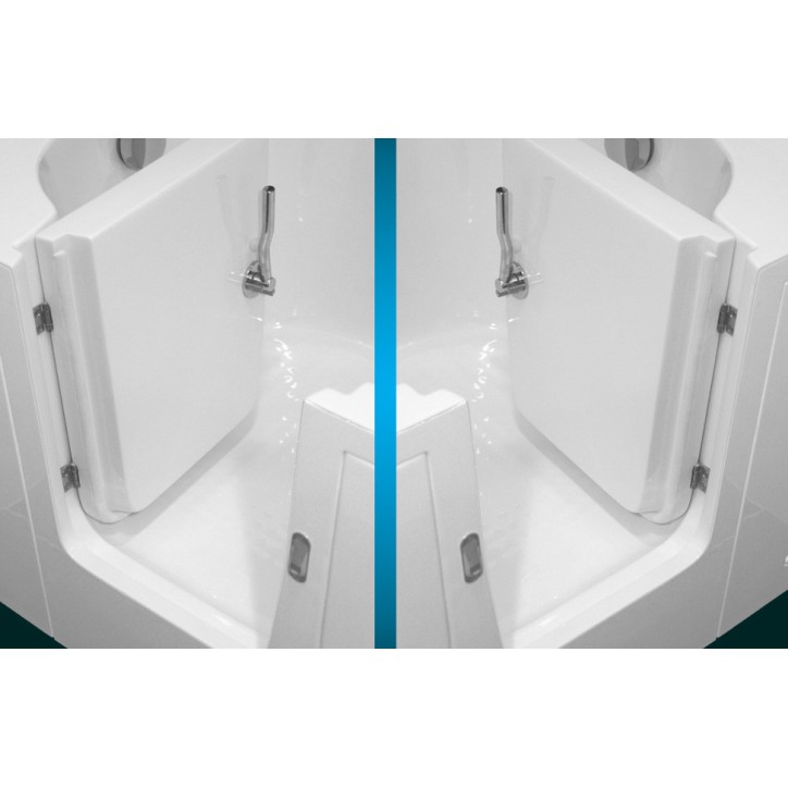 Baignoire à porte EULALIE porte à droite 140/150/160/170 x76x60 cm