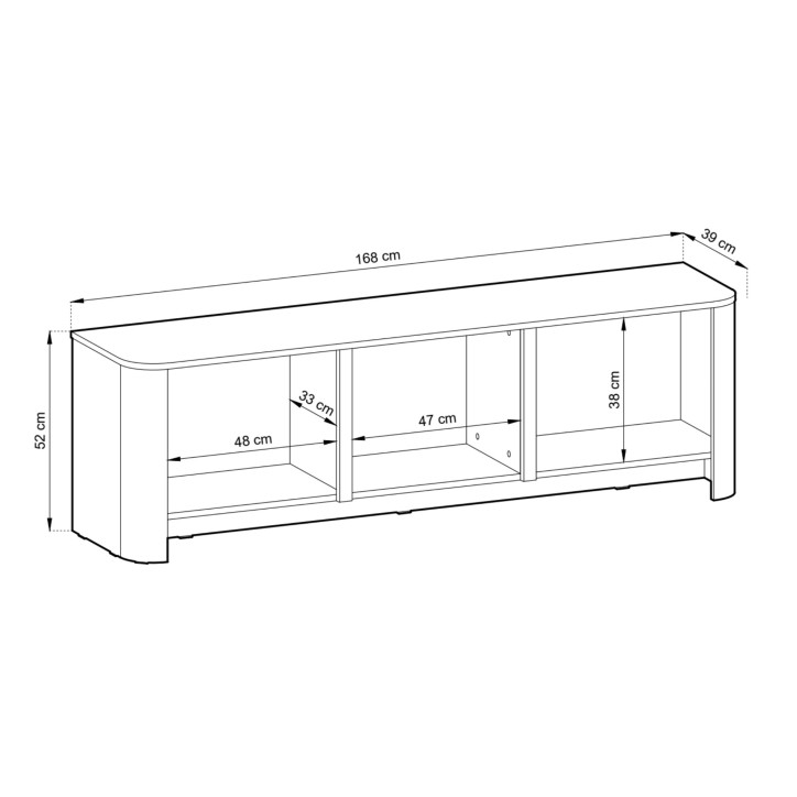 Meuble TV Bari - 168x52x39 cm