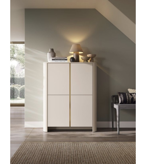 Odense licht eiken, zwart en gehard glas