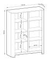 Vitrine Bari cachemire - 103x132x39 cm