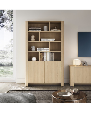 Vitrine Bari chêne - 103x160x39 cm