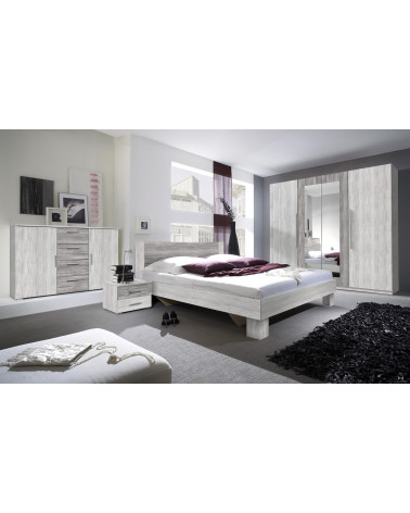 CAMA VERA 180x200 cm, branco e cinzento ceruse