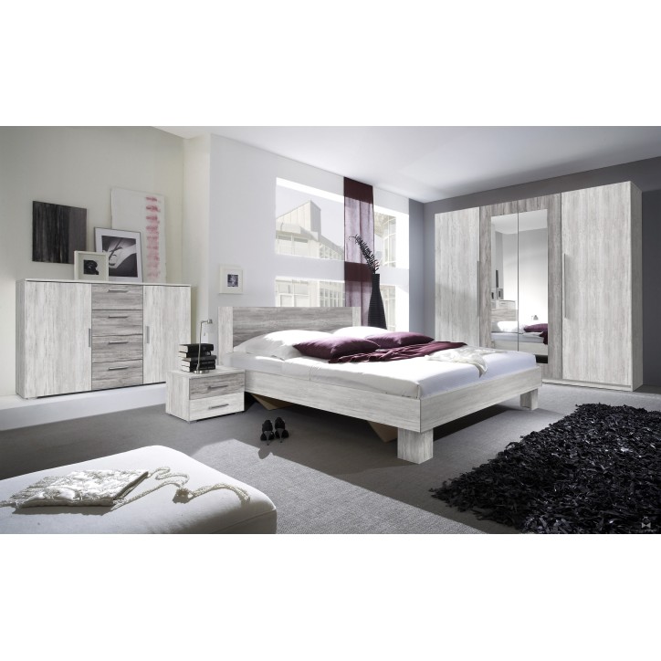 VERA BED 180x200 cm, wit en cerusgrijs VERA BED 180x200 cm, wit en cerusgrijs